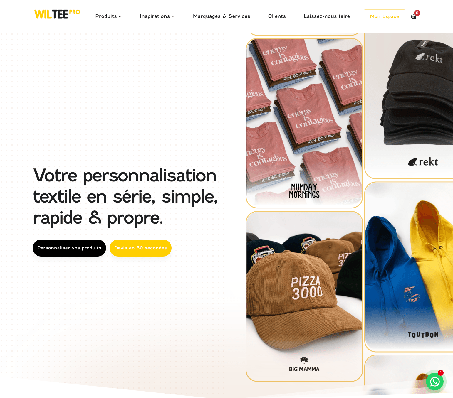 Wiltee Pro - Plateforme B2B textile personnalisé | Projet Textile personnalisé