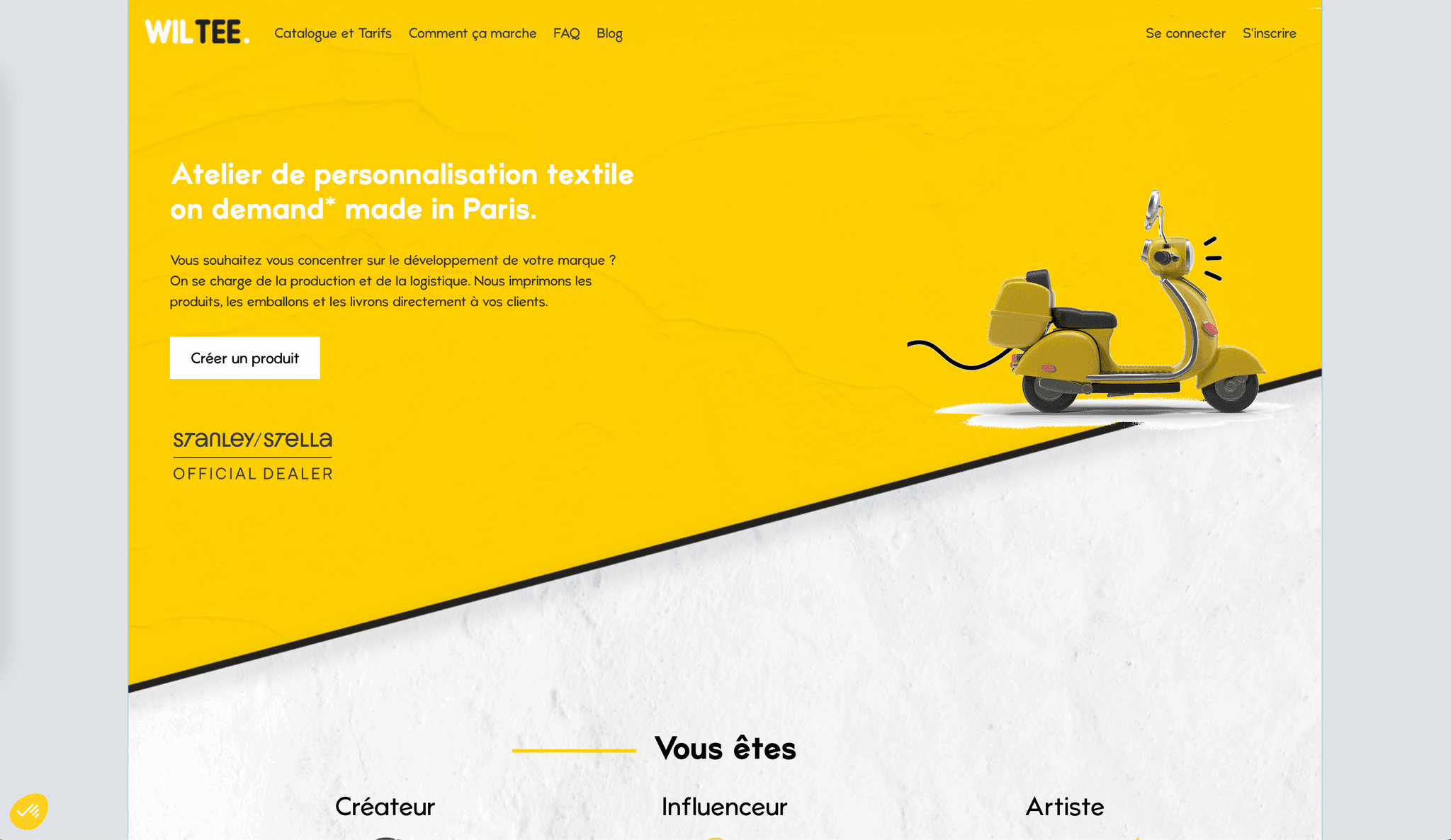 Wiltee - Print-on-demand & textile personnalisé | Projet saas