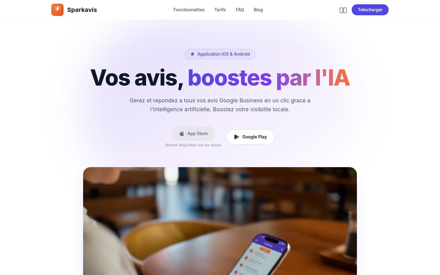 Sparkavis - Gestion des avis Google par IA | Projet Marketing & Communication